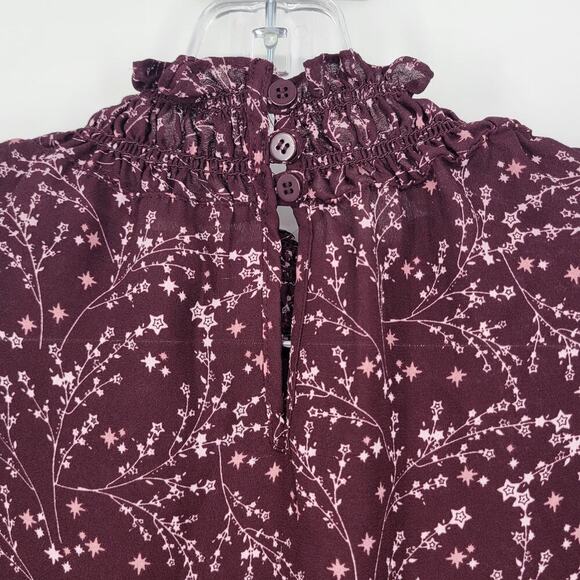 Max Studio Smocked Cuff Long Sleeve Mock Neck Top Blouse Size Small - Picture 7 of 7